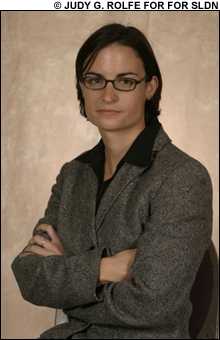 TRAINED IN VAIN: Former Air Force medic Laura Galaburda was discharged after she told her commander she was a lesbian.